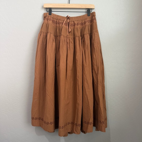 Free People Tie Front Lace Gesibelle 2-Piece Set Brown Macadamia Medium NWT $168 - Picture 5 of 6